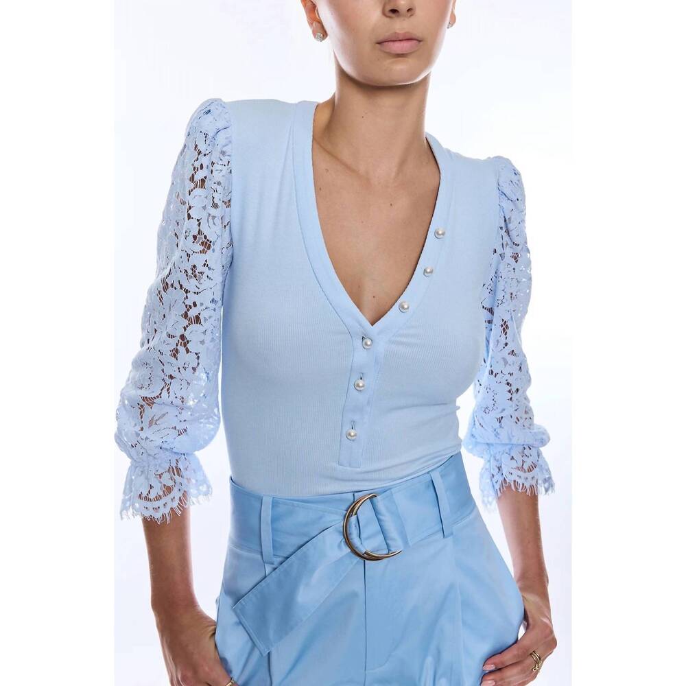 NEW GENERATION LOVE mckenna combo top in light blue